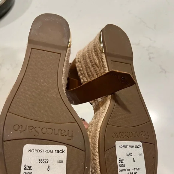 New Franco Sarto Callia Wedge Sandal espadrille Sz 8M - Picture 6 of 6
